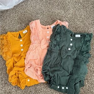Rompers set of 3 infant 3-6months